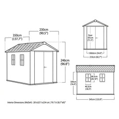 Keter 11’x7.5’ Newton Plus Side Entry Plastic Shed Graphite
