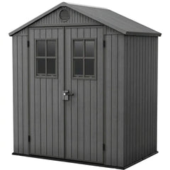Keter 4×6 Darwin Heavy Duty Plastic Garden Shed Grey