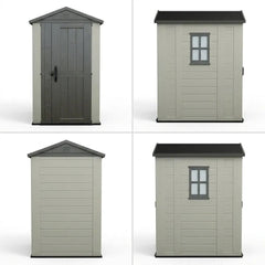 Keter 4×6 Factor Heavy Duty Plastic Garden Shed Beige