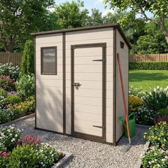 Keter 6×4 Manor Plastic Pent Garden Storage Shed Beige