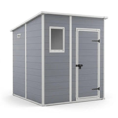 Keter 6×6 Manor Plastic Pent Garden Storage Shed Grey