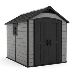 Keter 7.5x9 Premier Heavy Duty Plastic Shed Grey