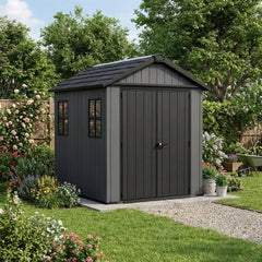 Keter 7’x7.5’ Newton Plus Side Entry Plastic Shed Dark Grey