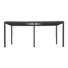 6m x 3m Rectangular Aluminium Louvered Pergola – Grey