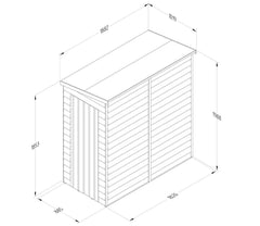Forest 3 x 6 ft Overlap Pent Shed