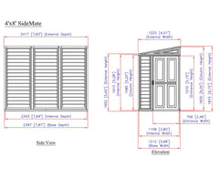 Duramax 4 x 8 ft Lean To Sidemate Plus Plastic Shed