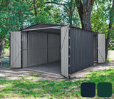 Globel 10 x 15 ft Dual Door Metal Workshop Garage