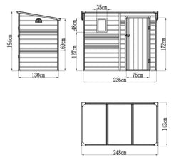Lotus Sheds Oxonia 8 x 5 ft Pent Plastic Shed