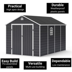 Lotus Sheds Sono 8 x 12 ft Apex Plastic Shed