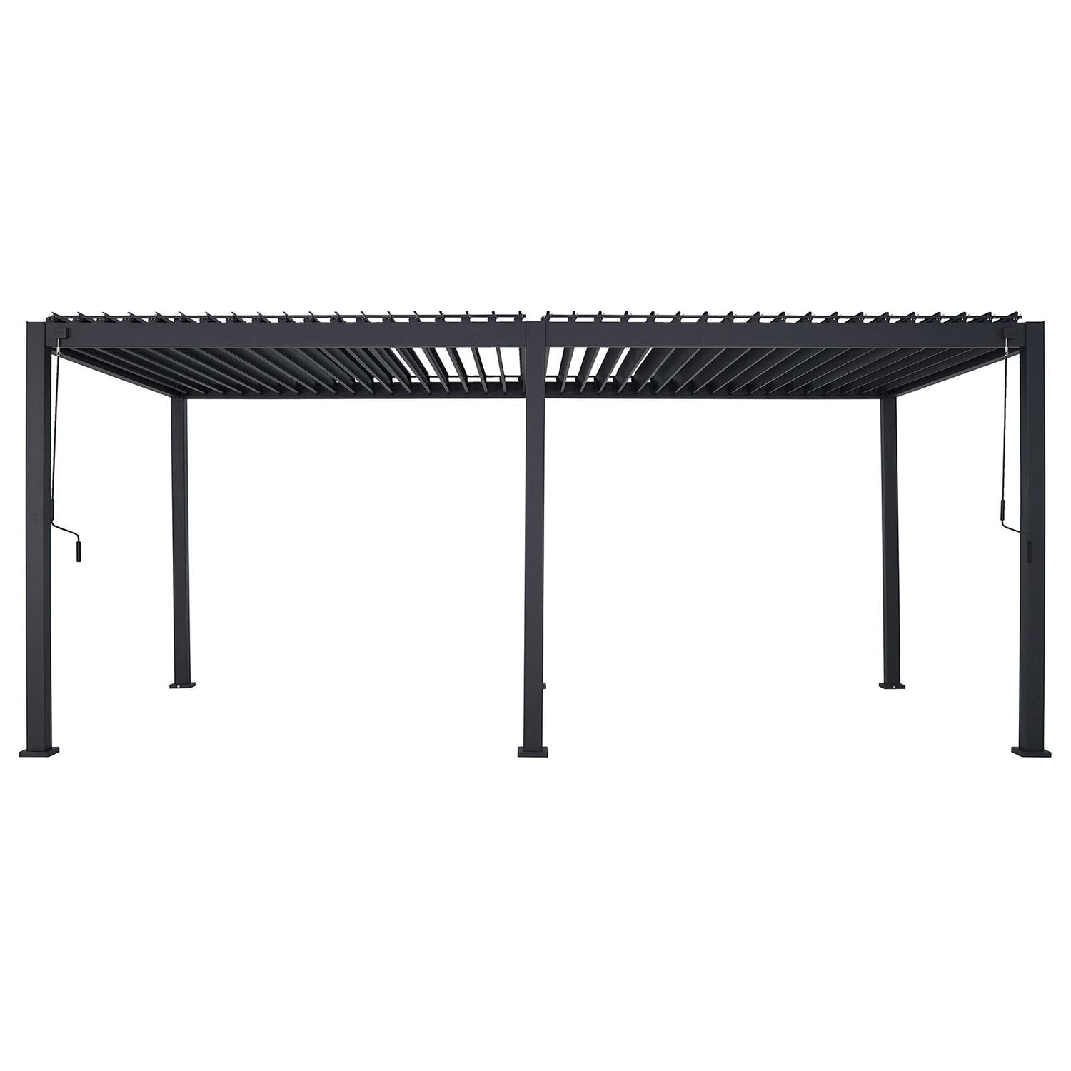7.2m x 3.6m Rectangular Aluminium Louvered Pergola – Grey