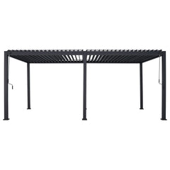 7.2m x 3.6m Rectangular Aluminium Louvered Pergola – Grey