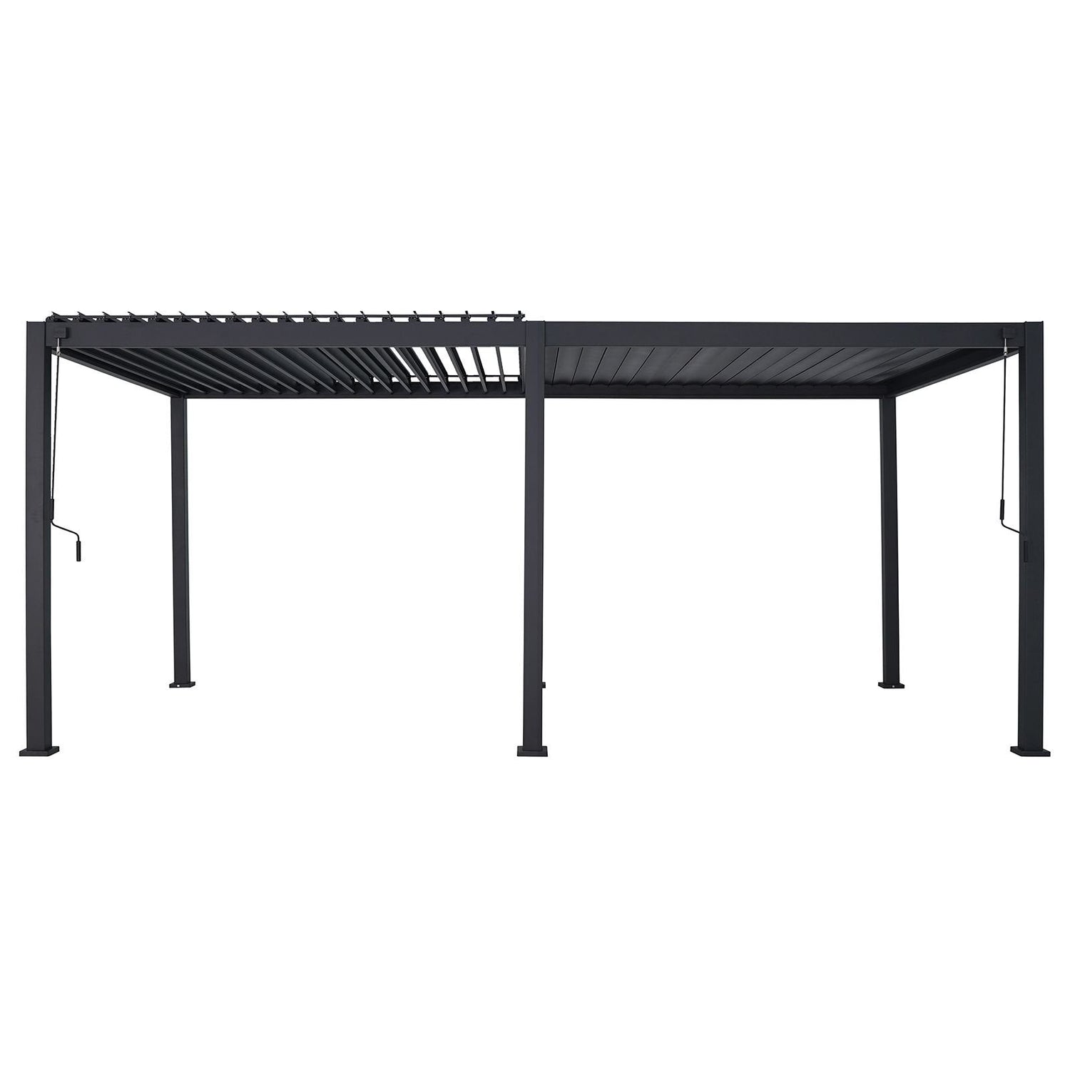 7.2m x 3.6m Rectangular Aluminium Louvered Pergola – Grey