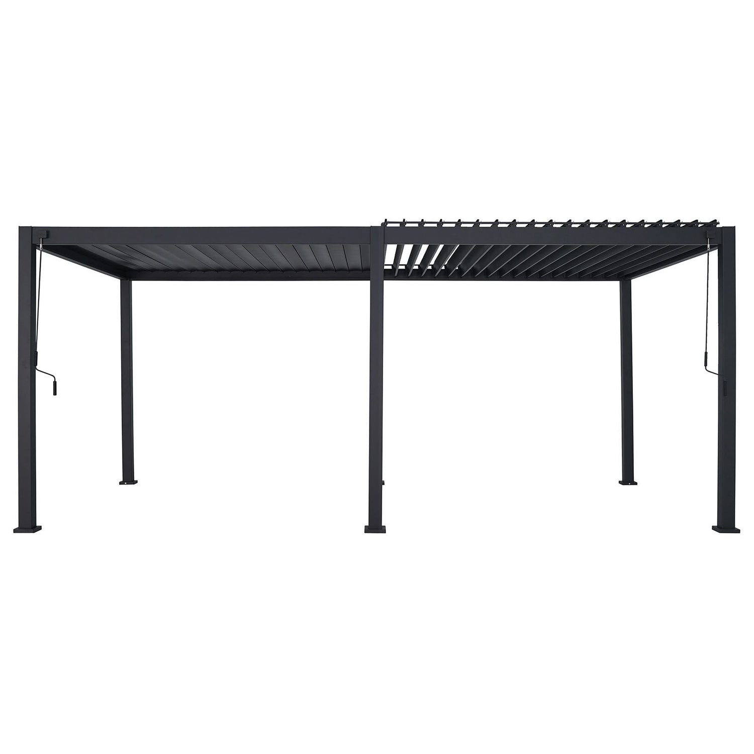 7.2m x 3.6m Rectangular Aluminium Louvered Pergola – Grey
