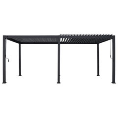 7.2m x 3.6m Rectangular Aluminium Louvered Pergola – Grey