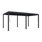 7.2m x 3.6m Rectangular Aluminium Louvered Pergola – Grey