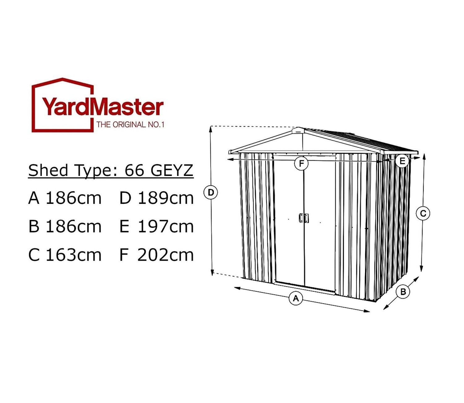 YardMaster 6 x 6 ft Emerald Deluxe Metal Shed